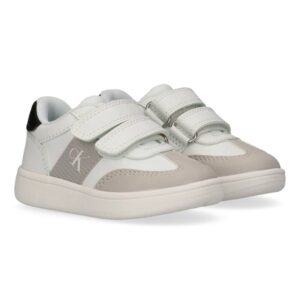 Sneaker in ecopelle con doppio velcro
