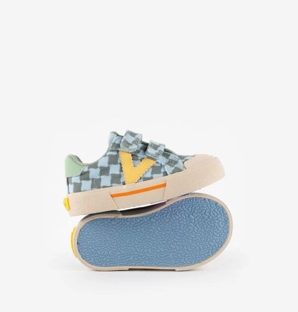 Sneaker in tela stampata con doppio velcro