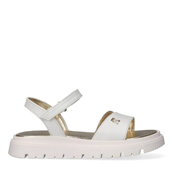 Sandalo in eco pelle con velcro