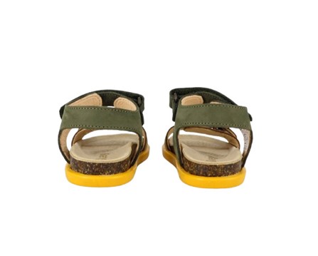 Sandalo in camoscio con fibbia e velcro