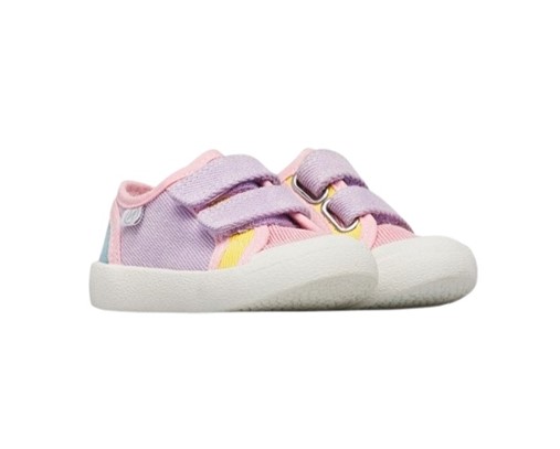 Sneaker in tela con doppio velcro