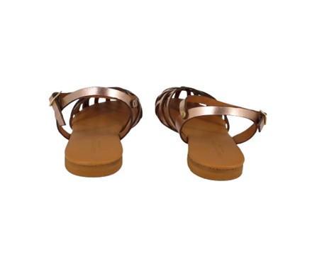 Sandalo in pelle laminata con fibbia