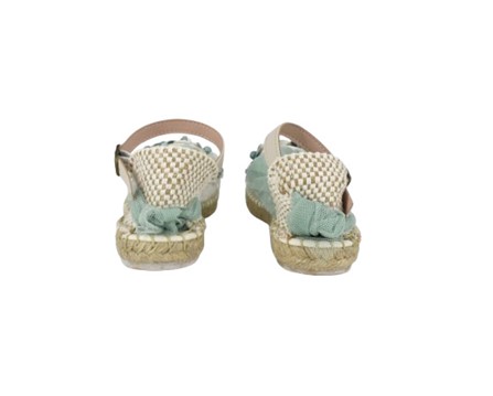 Espadrilles in tessuto con fiori e nastro in tulle