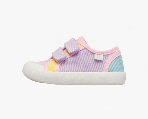 Sneaker in tela con doppio velcro