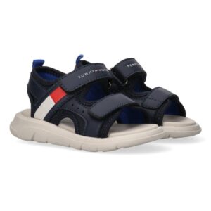 Sandalo in eco pelle con doppio velcro