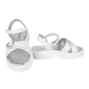 Sandalo in similpelle con velcro