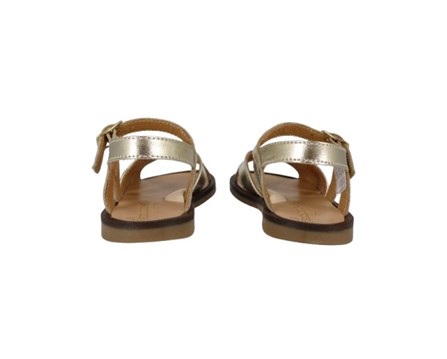 Sandalo in pelle laminata con fibbia