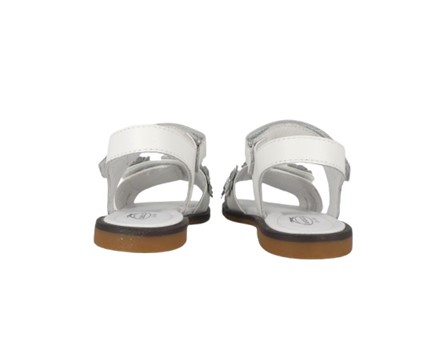 Sandalo in pelle con fiorellini e doppio velcro