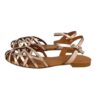Sandalo in pelle laminata con fibbia