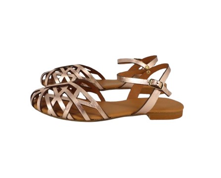 Sandalo in pelle laminata con fibbia