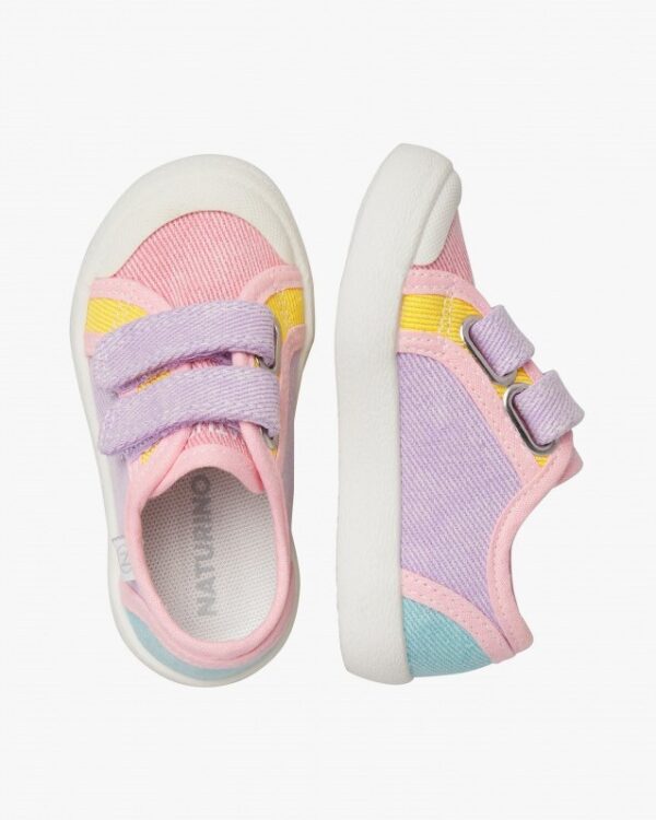 Sneaker in tela con doppio velcro