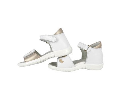 Sandalo primo passo in pelle con doppio velcro