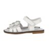 Sandalo in pelle con fiorellini e doppio velcro