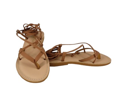 Sandalo infradito in pelle alla schiava