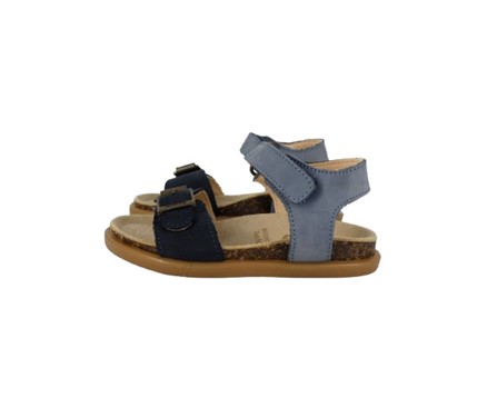 Sandalo in camoscio con fibbia e velcro