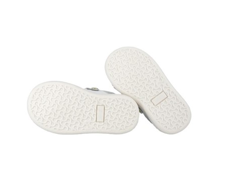 Sneaker primo passo in pelle con lacci e zip laterale