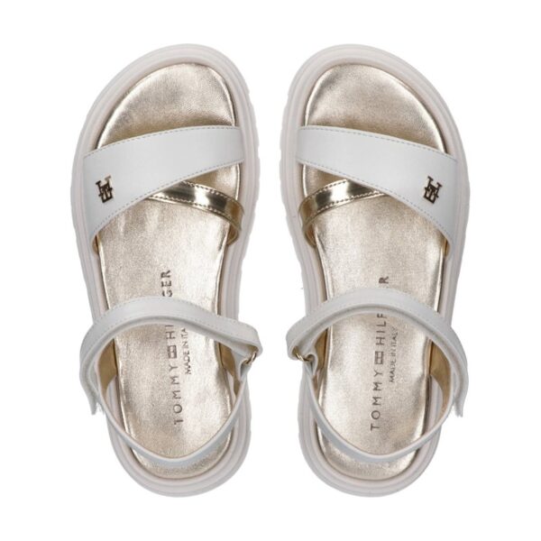 Sandalo in eco pelle con velcro