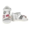 Sandalo primo passo in pelle con fiocchetti e velcro
