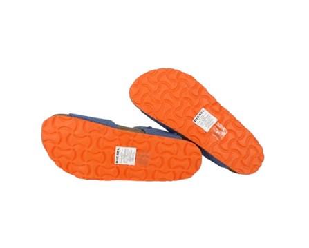 Sandalo in denim con fibbia e velcro