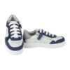Sneaker in pelle con lacci e zip laterale