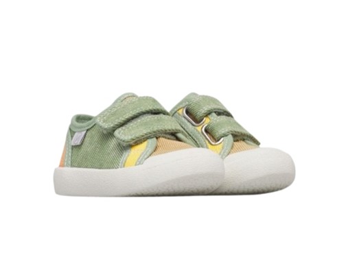 Sneaker in tela con doppio velcro