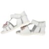 Sandalo primo passo in pelle con fiocchetti e velcro