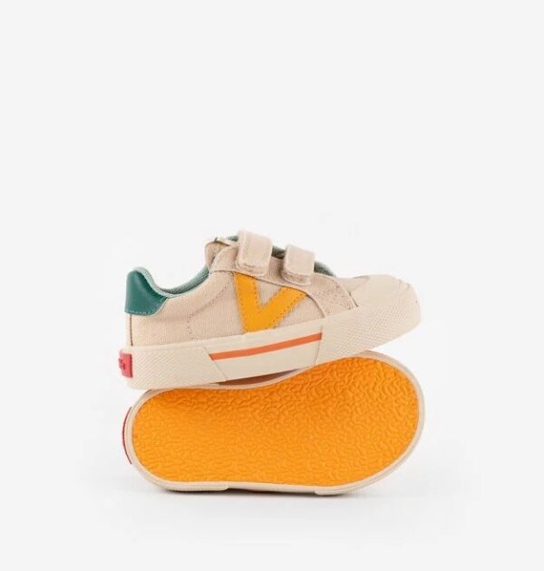 Sneaker in tela con doppio velcro