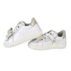 Sneaker primo passo in pelle con lacci e zip laterale