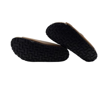 Ciabatta in pelle con doppie fibbie