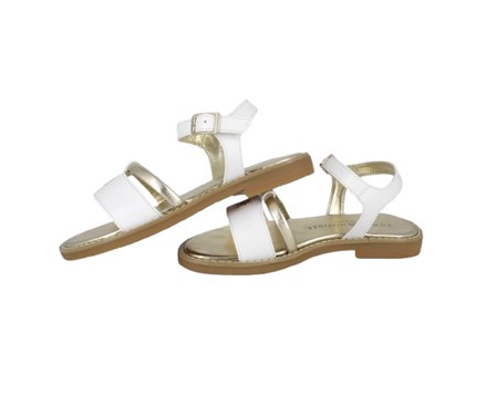 Sandalo in eco pelle con velcro