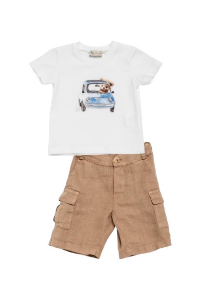 Completo t-shirt orsetto e bermuda cargo