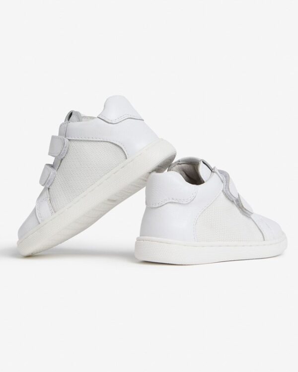 Sneaker primo passo in pelle con doppio velcro