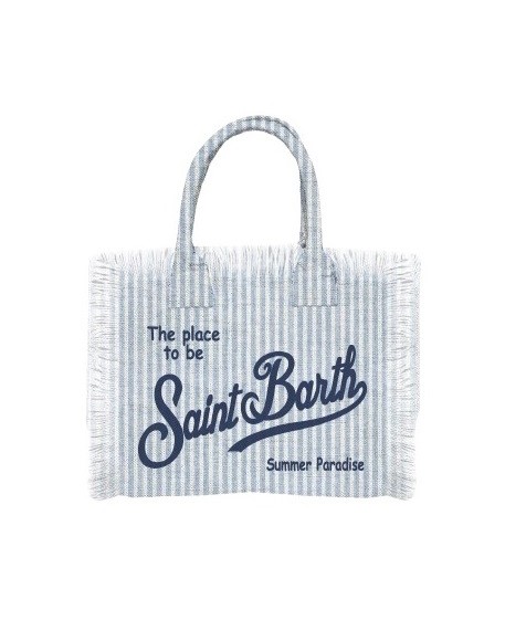 Borsa vanity mini in lino a righe
