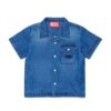 0946D9D716EA4D03535B40D5CFF317DC_ Camicia in denim manica corta con tasca e logo