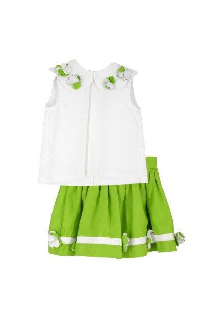 Completo canotta collo ampio con fiori e gonna
