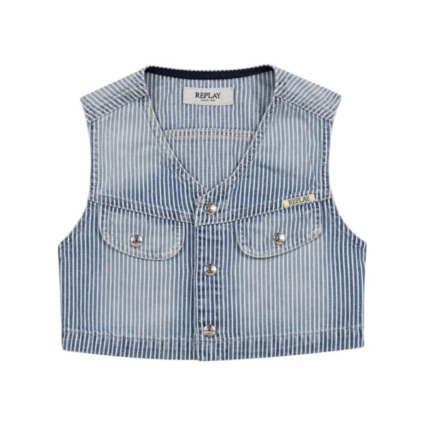 Gilet in denim a righe