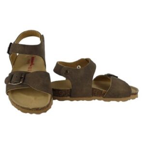 Sandalo in pelle con doppia fibbia