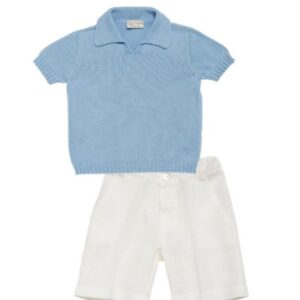 Completo polo in maglia e bermuda in lino