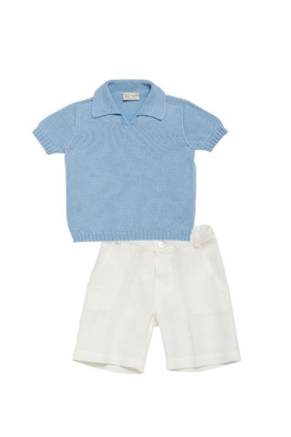 Completo polo in maglia e bermuda in lino