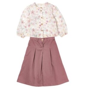 Completo camicia in voile fantasia e pantalone