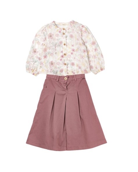 Completo camicia in voile fantasia e pantalone