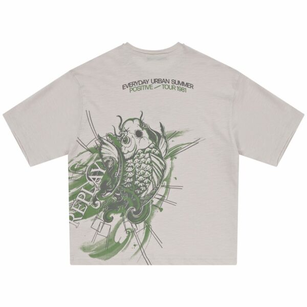 T-shirt mezza manica con stampa sul retro