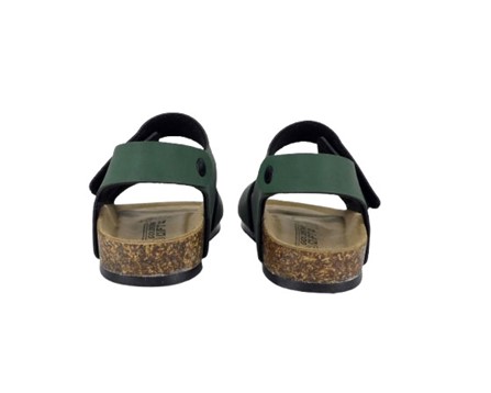 Sandalo in eco pelle con velcro e fibbia