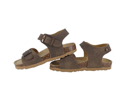 Sandalo in pelle con doppia fibbia