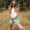 Completo t-shirt maniche alette vichy e short