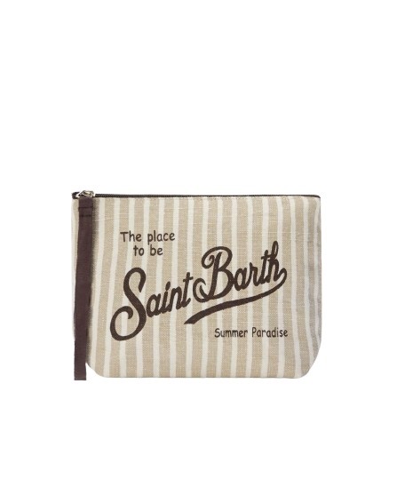 Pochette in lino a righe
