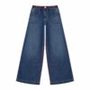 Pantalone in denim con cinto elastico