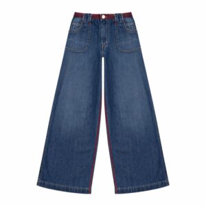 Pantalone in denim con cinto elastico