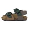 Sandalo in eco pelle bicoolore con doppia fibbia