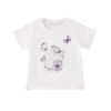 T-shirt mezza manica con stampa farfalle e strass